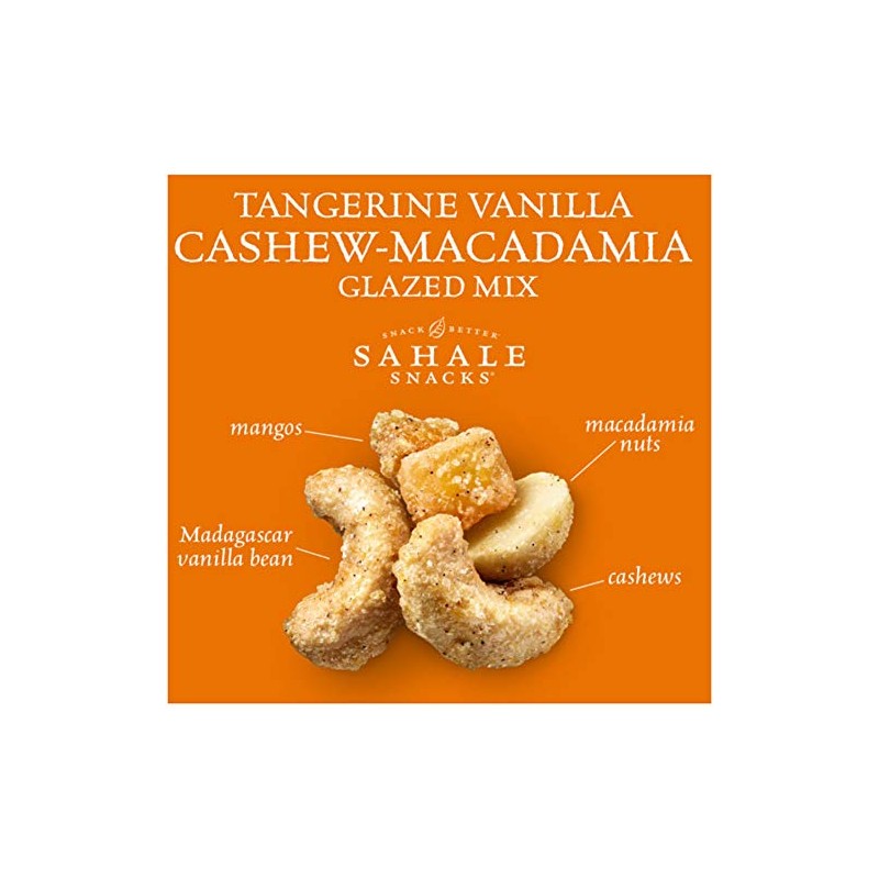 Sahale Snacks Tangerine Vanilla Cashew Macadamia Glazed Mix, 4 Ounces