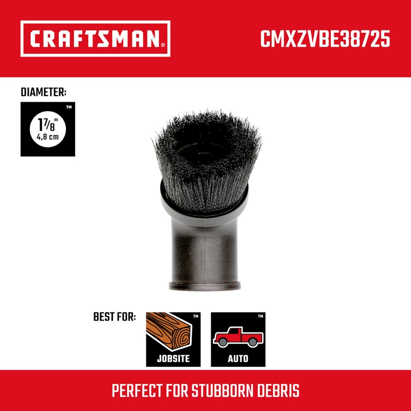 CRAFTSMAN CMXZVBE38725 1-7/8 in. Dusting Brush Wet Dry Vac Attachment,