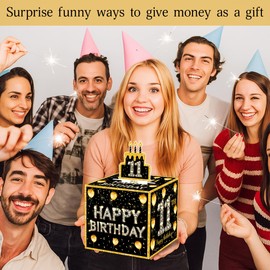 11th Birthday Money Gift Boxes for Cash, Eleven Years Old Birthday Money Pull Box for Boys Girls