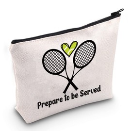 JXGZSO Tennis Gifts Tennis Player Gifts Tennis Team Women Gifts for Tennis Lover Prepare to be Served Zipper Makeup Pouch (to be Served BAG CA)