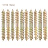 Hyuduo 10pcs Dowel Screw Iron Double Ended Screw Zinc Plating