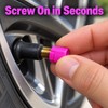 4pcs Luminous Car Tire Valve Caps, Hexagonal Glow-in-the-Dark Tire Valve