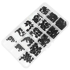 BGTXINGI 300pcs M3/4/5 Hexagon Socket Grub Screws Set Assortment Kit with Plastic Box 12.9 Class Black Alloy Steel (Hexagon Socket Grub Screws Set)