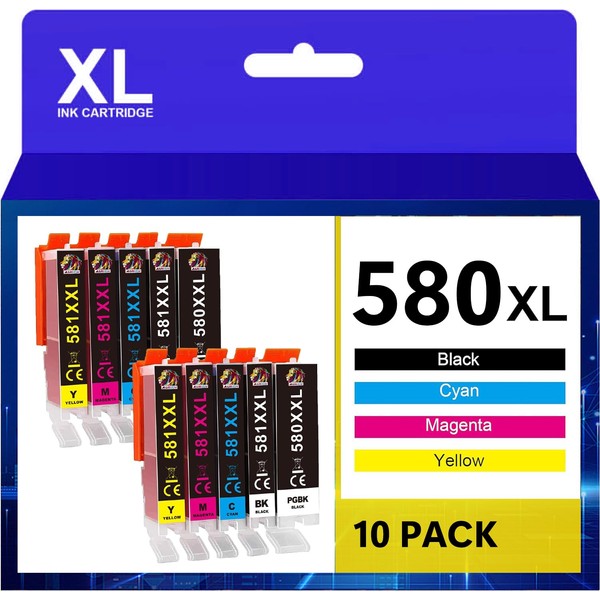 AUBEN PGI-580 CLI-581 XXL Printer Cartridges Compatible with Canon TS6350,