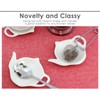 SCSpecial 4 Pieces Teapot Shaped Tea Bag Holder Teabag Coaster
