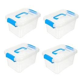 BUGUUYO 4pcs Desktop Storage Organizer Handle Tote Box for Boys and Girls Toys Office Supplies Multi-purpose Snack Box