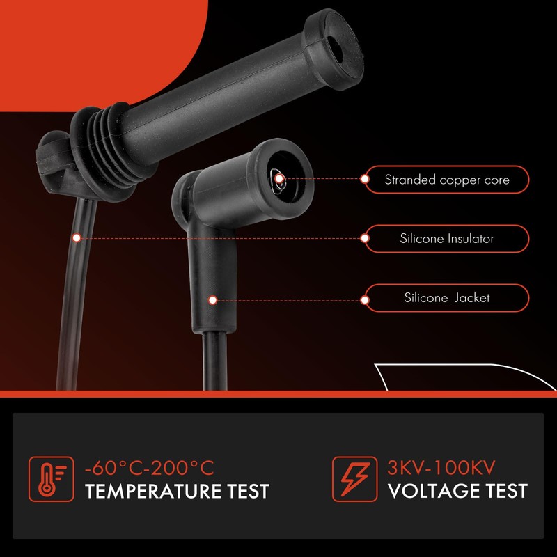 A-Premium Juego de 4 cables de bujía de encendido compatibles