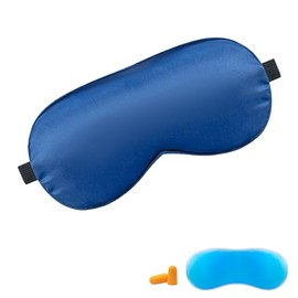 GenXenon Sleep Ice Eye Mask with Cooling Gel Pad Soft Silk Fabric Lightweight Sleeping mask for Mne Women Yoga, Night Shift, Travel (Blue)