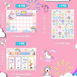 Potty Training Sticker, Potty Training Chart Funny Motivational Potty Training Sticker Table Potty Training Toilet Sticker for Boys Girls (Unicorn)