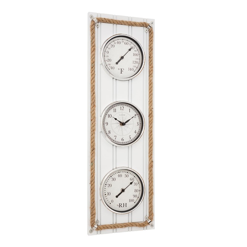 La Crosse Clock BBB86064 25" Beadboard Quartz Clock with Temp