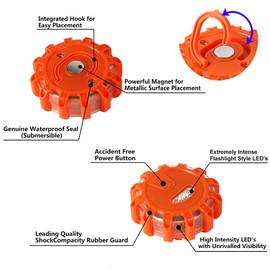 DEDC Car Safety Triangle Warning Kit, Roadside Emergency Kit with Reflective Warning Triangle,Visibility Roadside Vest, LED Road Flares Emergency Lights, Set of 4