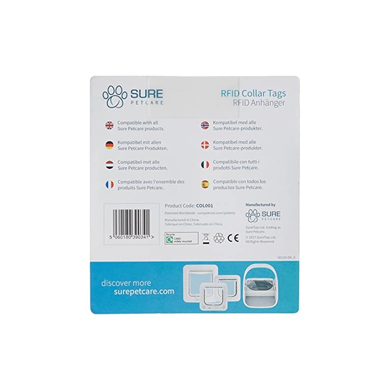 Sure Petcare RFID Collar Charm Compatible with SureFlap and SureFeed