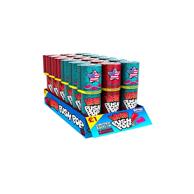 Mega Push Pop Lollipop - Pack of 18 - U.S