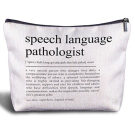 Zomhix QGFM Speech Language Pathologist Gifts, SLP Speech Language Pathology Makeup Bag, Speech Therapist Appreciation Gifts, Speech Language Pathologist Definition Cosmetic Bag Toiletry Bag