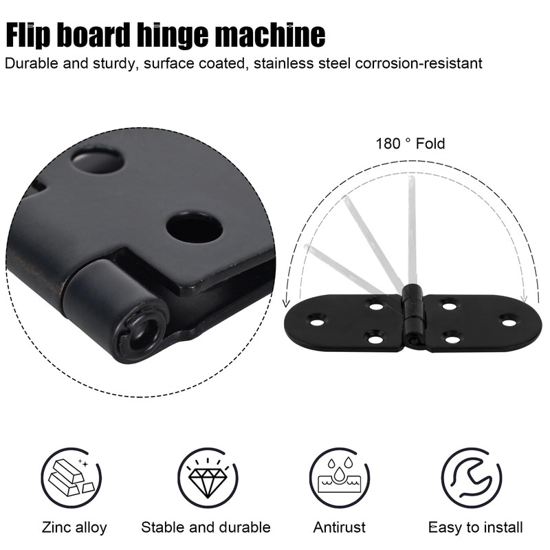 Emperoch 4 Pcs Flip Hinges with Screws, 80 x 30