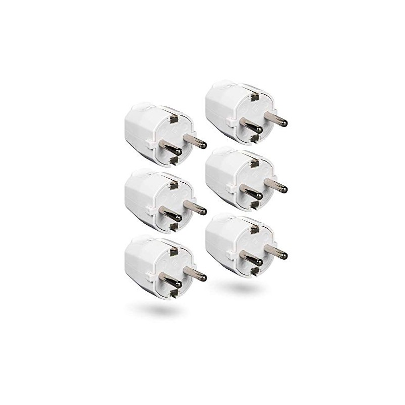 HEITECH PVC Protective Contact Plug, Shatterproof, 6 x Protective Contact