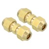 PATIKIL 2 Sets 6.35mm Outside Diameter Brass Rare Union Connector