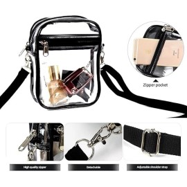 Armiwiin Clear Bag Stadium Approved, Clear Crossbody Purse Bag with Front Pocket