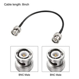 uxcell BNC Male to Male Coaxial Jumper Cable 50 Ohm 8 Inch RG174