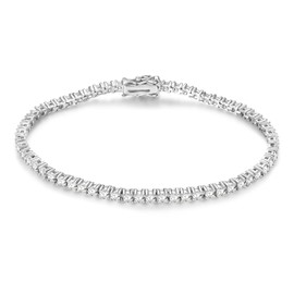 Gemsme 2.5mm Tennis Bracelet, 2.5mm Thin 18K White Gold Plated Cubic Zirconia Tennis Bracelet for Women