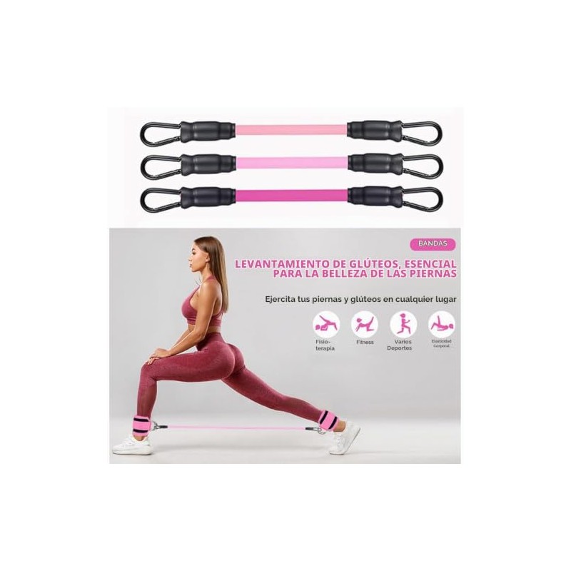 JASUVII - Bandas Elasticas Fitness, Barra de Pilates Multifuncional de
