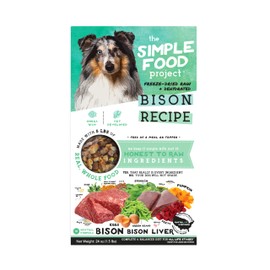 Simple Food Project - Bison Recipe - Freeze Dried Raw Food for Dogs - 24oz