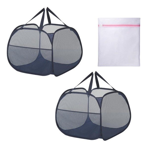 Zhaiye Collapsible Laundry Baskets 2Pack 90L Large Capacity Mesh Pop