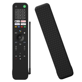 Sony Smart TV Remote Control Cover for RMF-TX520U RMF-TX520E Silicone Case with Lanyard（Black）