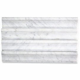 Stone Center Online Carrara White Marble 2x12 Chair Rail Trim Molding Polished Kitchen Bath Wall Floor Backsplash Shower (1 Piece)