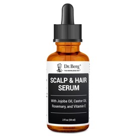 Dr. Berg Scalp & Hair Serum (Improved Formula) with Vitamin D3 & E - Clinically Tested, Paraben- and Sulfate-Free Hair Oil for Women & Men - Includes Rosemary Oil, Castor Oil & Jojoba Oil - 2 Fl oz