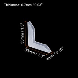 sourcing map PP Corner Protector L Shaped 33x4mm for Ceramic, Glass, Metal Sheets White Pack of 24