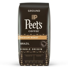 Peet's Coffee Single Origin Brazil, Medium Roast Ground Coffee, 10.5 oz