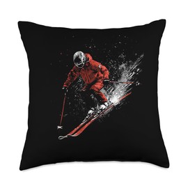 Freestyle Skier Throw Pillow