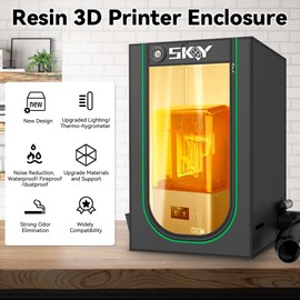 Resin 3D Printer Enclosure Cover Tent with Ventilation, LED Light, Thermo-Hygrometer, Odor Elimination 24 x 18 x 18 inches