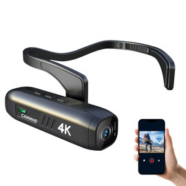 CAMMHD Handsfree Camera 4K Camcorder 2200mAh 5-7 Hours Working 32GB Gimbal Anti-Shake Wearable Camera WiFi Connection Mobile App Control Suitable for Meetings Sports Dash Cam Vlog Shooting
