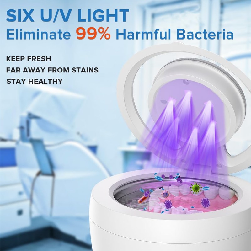 Bsbke Ultrasonic Retainer Cleaner 45kHz Dental Cleaning Machine With 6