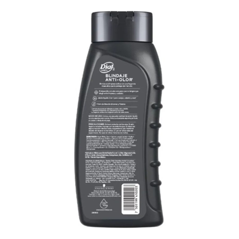Jabón Líquido Corporal Dial Anti-olor para Caballero 473ml