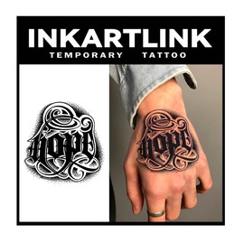 INKARTLINK 2 Sheets Medium Semi Permanent Tattoos, Temporary Tattoos, Adult Art Designs, Waterproof, Realistic, No Adhesive, Non-Reflective, Lasts 1-2 Weeks, (Eternal Hope)