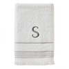 SKL Home Casual Monogram Bath Towel, S, 28x54, White