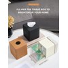 Cloudever Tissue Box Holder Cover, Modern PU Leather Square Decorative