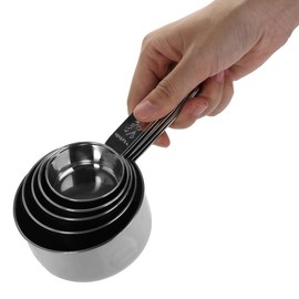 Yizish Edelstahl Messbecher und Scoop mit Clip, Küchenumrechnungstabelle 7er Set für Trockene und Flüssige Zutaten