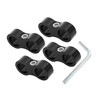 REPAIROCK 4pcs Black AN8 16mm Hose Separator Clamp Adapter with