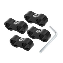 REPAIROCK 4pcs Black AN8 16mm Hose Separator Clamp Adapter with Wrench for Car Auto Replacement Parts
