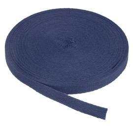 PATIKIL Cotton Twill Tape 3/8 Inch 25 Yards Cotton Ribbon Bias Binding Tape Herringbone Webbing Trim for Sewing Gift Wrapping Craft DIY Midnight Blue
