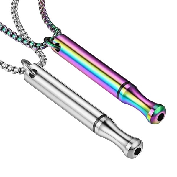 2 Pieces Breathing Necklace Aids,Necklaces Stress Relief Carry for Anxiety-Portable