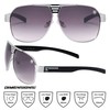 Khan Soar - Rounded Aviators Sunglasses (Smoke Silver)