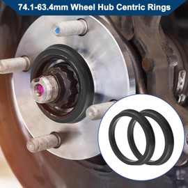 Hihaha Car Wheel Hub Centric Rings Wheels Center Shaft Shock Absorbing Hubrings Durable Polycarbonate OD 74.1mm to ID 63.4mm 2 Pcs Black