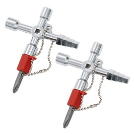 2 Pcs Radiator Key,Triangle Key,Universal Utility Plumbers Key,Water and Electricity Key,Metal Square Opening Keys,Meter Box Key,Plumbing Multi Cross Key,Faucet Utility Multi-Functional Spanner,keys