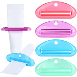 LOVEINUSA 4PCS Toothpaste Squeezers, Tube Squeezer Hanging Squeezer Dispenser Toothpaste Squeezer Roller for Hair Gel Glue Tube Ointment