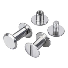 HAISHANG 20 Sets Chicago Screw Posts 4mm, Metal Rivet Binding Screws Chicago Buttons for Bags, Collars, Leather, Luggage, Bookbinding and Belts